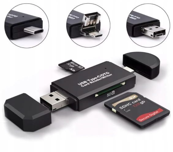 Czytnik Kart SD Adapter 5w1 Pendrive Micro USB USB-C OTG Zenwire BYL-2217TU - zdjęcie 2