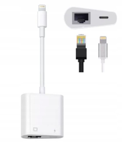 Karta sieciowa Adapter Lightning Ethernet Rj45 LAN iPhone iPad - zdjęcie 1
