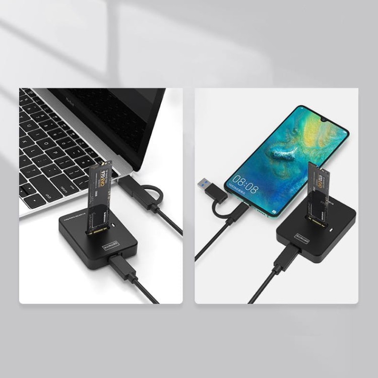 Adapter SSD M2 NVME PCie/SATA NGFF kieszeń na dysk obudowa M.2 USB-C 10 GB/s Zenwire SD-03 - zdjęcie 8