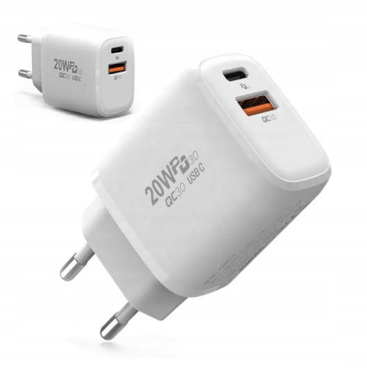 ŁADOWARKA USB TYP C KOSTKA SZYBKIE ŁADOWANIE 20W - zdjęcie 1