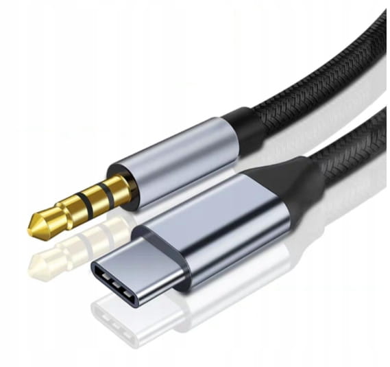 KABEL Przejściówka ADAPTER USB-C mini Jack 3,5mm AUX DAC 1,5m - zdjęcie 1